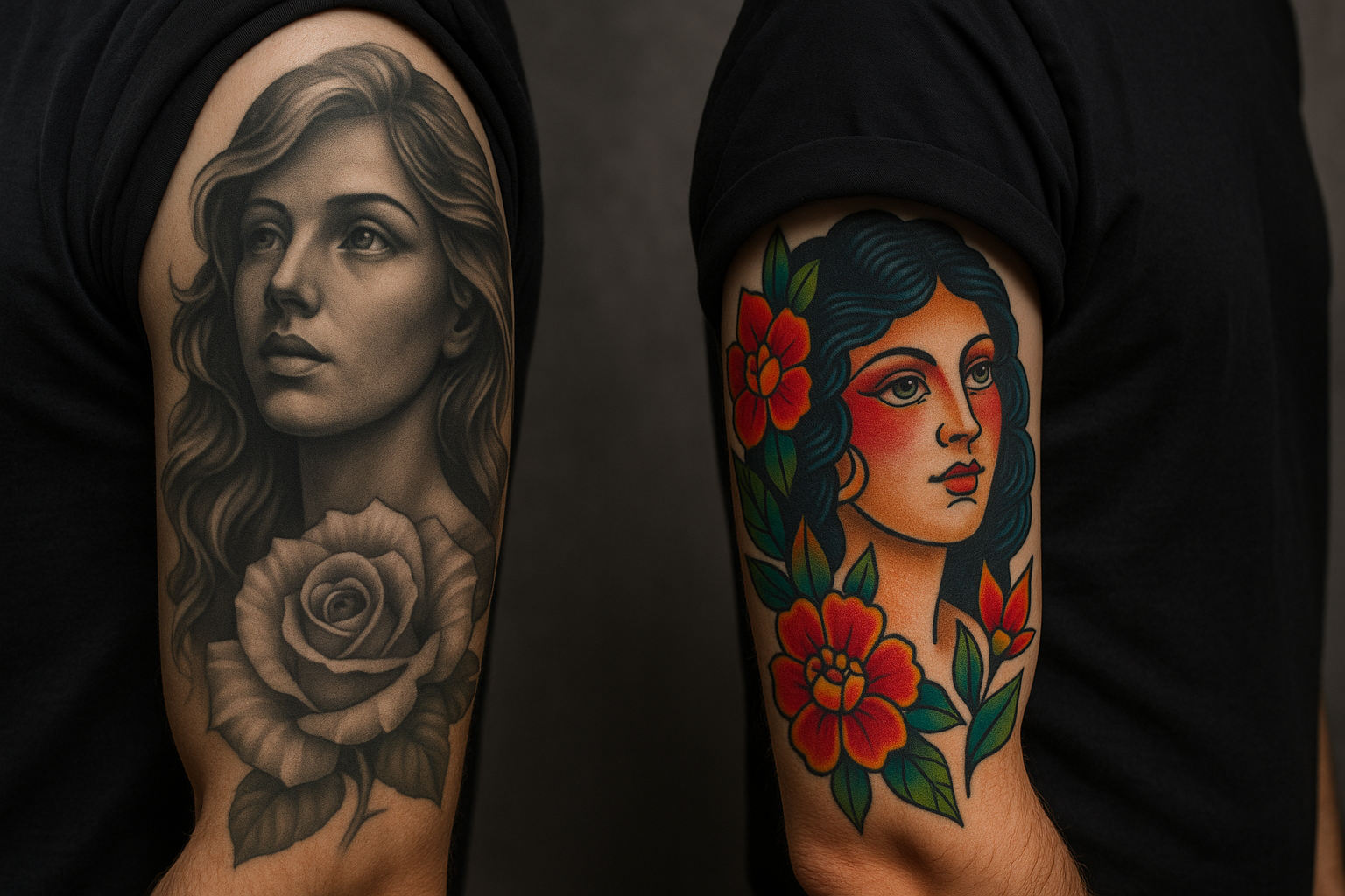 Black and Grey vs Color Tattoos in Twin Falls, ID